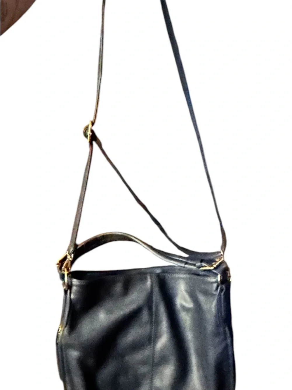 Wrangler Black Leather Hobo Bag with Adjustable Strap